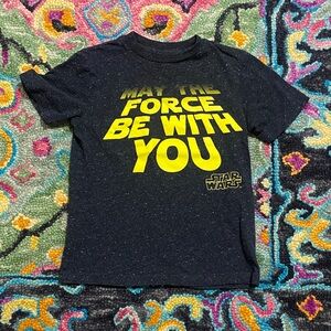Star Wars Kids Tee - Black with Bold Yellow Text